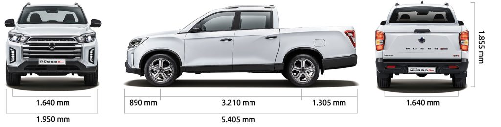 ssangyong musso grand dimensions