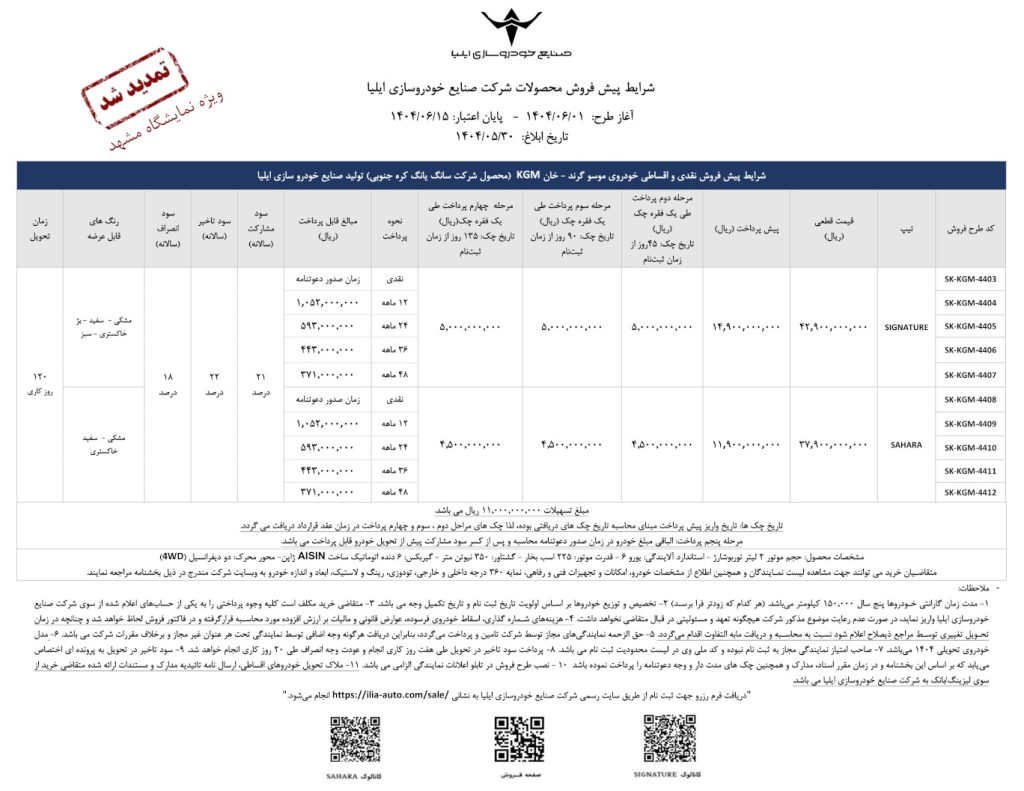 طرح فروش موسو گرند خان 4403 4412 تمدید مردادماه